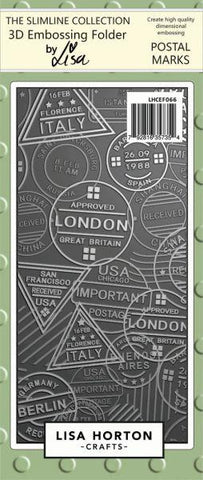 Slimline 3D Embossing Folder - Postal Marks