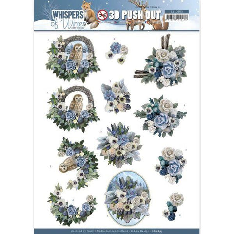 Whispers of Winter - Punchout Sheet - Flower Arrangements