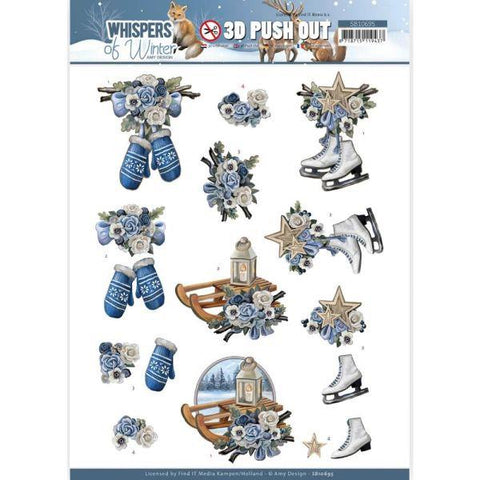 Whispers of Winter - Punchout Sheet - Skating