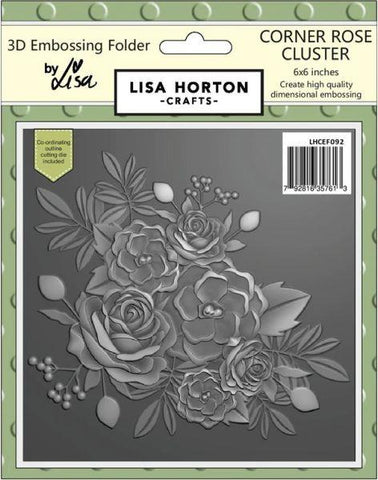 Corner Rose Cluster - 5x7 3D Embossing Folder & Die