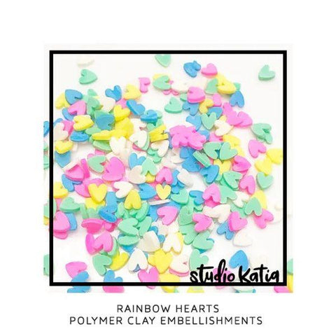 Rainbow Hearts Polymer Clay