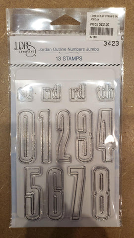 Jordan Outline Numbers Jumbo 4 x 6  Stamps
