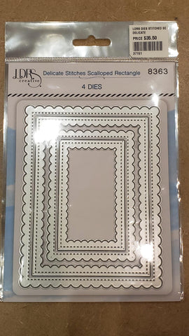 Delicate Stitches Scalloped Rectangle Dies