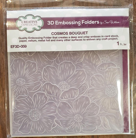 Cosmos Bouquet 3D Embossing Folder