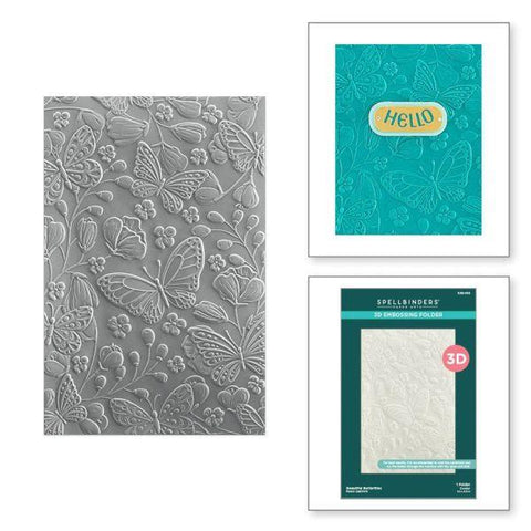Stylish Ovals Collection - Beautiful Butterflies 3D Embossing Folder