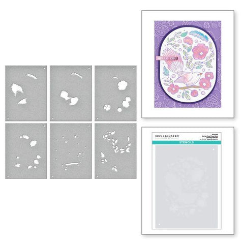 Stylish Ovals Collection - Stylish OVal Floral Bird Layering Stencils
