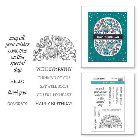 Stylish Ovals Collection - Fill My Heart Sentiments Clear Stamp Set