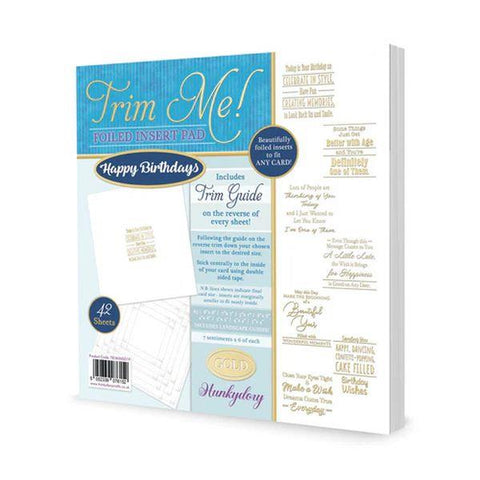 Trim Me! Foiled Insert Pad - Happy Birthdays Gold