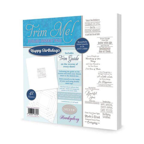 Trim Me! Foiled Insert Pad - Happy Birthdays Silver