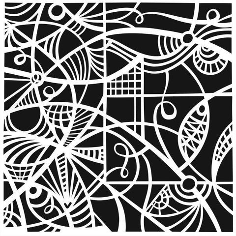 Patterned Glass - 6x6 Stencil