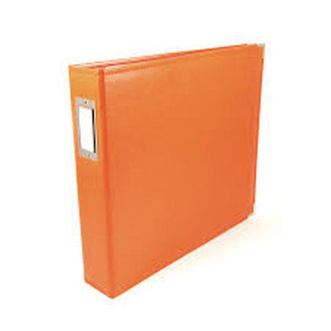 Classic Faux Leather12" 3-Ring Binder Album - Orange Soda